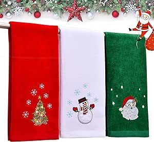 Green Hand Towels, Holiday Hand Towels, Christmas Hand Towels, Embroidered Blanket, Christmas Bathroom Decor, Home Decor Sets, Christmas Kitchen Towels, Christmas Towels, Christmas Tree Design