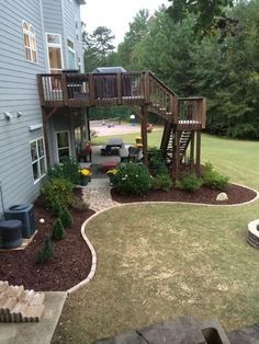 outdoor patio side shot done with interlocking border. looks incredible. Under Deck Landscaping, Patio Under Decks, Deck Landscaping, Patio Deck Designs, Decks Backyard, Backyard Deck, Patio Landscaping, Deck Ideas, Building A Deck