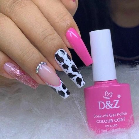 Pink Nail, Nail Polish, Nails, Pink, Black