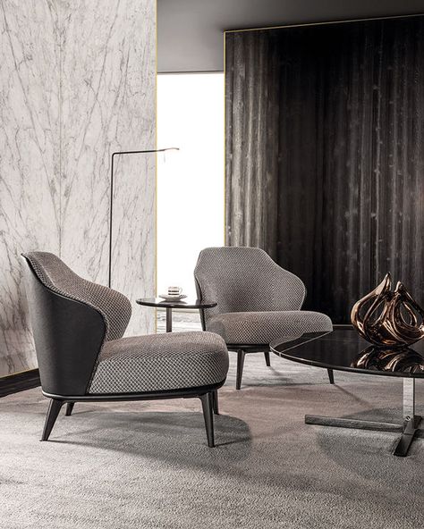 ARMCHAIRS - EN | LESLIE ARMCHAIRS Minotti Furniture, Rodolfo Dordoni, Summer Deco, Furniture Design Chair, Contemporary Armchair, Modern Home Furniture, Room Deco, Living Room Design Decor, Gio Ponti