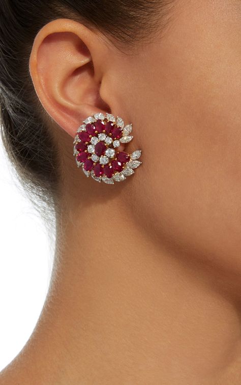 Ruby Diamond Earrings, Real Diamond Earrings, Emerald Diamond Earrings, Neck Pieces Jewelry, Adina Reyter, Gold Bangles For Women, Diamond Pendants Designs, Diamond Earrings Design, Diamond Necklace Designs