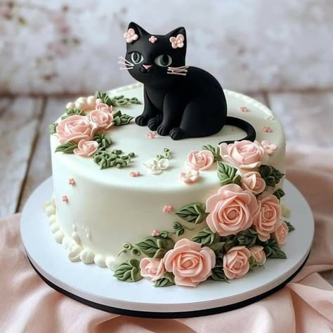 Kitten Cake, Torte Creative, Cat Cakes, Birthday Cake For Cat, Animal Cakes, Cake Decorating Designs, Crazy Cakes, Cat Cake, Pretty Birthday Cakes