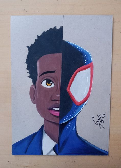 Miles Morales :Spider-Mam Marvel Avengers Funny, Miles Morales, Avengers Funny, Mini Canvas Art, Mini Canvas, Cool Art Drawings, Marvel Avengers, Portrait Drawing, Iron Man