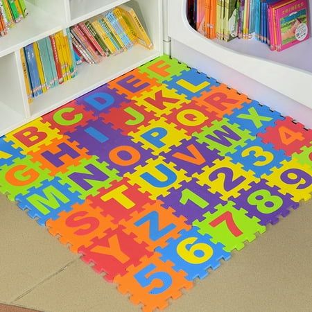 YMH 36 Pcs/Set English Number & Alphabets Learning Mat For Kids (6 x 6 Inches) Color: Multicolor. Number Alphabet, Play Mat Baby, Children Games, Baby Activity Mat, Alphabet Puzzle, Baby Puzzles, Puzzle Mat, Floor Puzzle, Foam Flooring