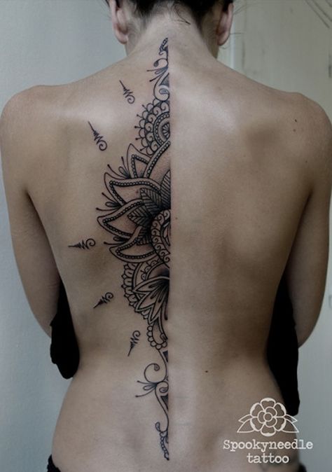 12 Elegant Tattoos | Tattoo.com                                                                                                                                                                                 More Muster Tattoos, Spine Tattoos For Women, Geniale Tattoos, Side Tattoos, Spine Tattoo, Spine Tattoos, Tattoo Life, Elegant Tattoos, Back Tattoos