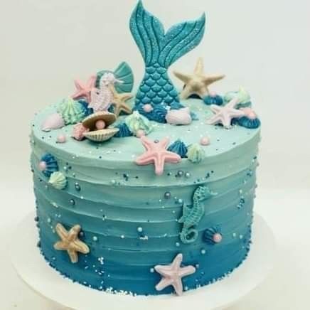 14th Birthday Cakes, Little Mermaid Cakes, Mermaid Birthday Cakes, Sea Cakes, 21st Birthday Cakes, Homemade Birthday Cakes, Adult Birthday Cakes, Cake Name, Birthday Cakes For Women