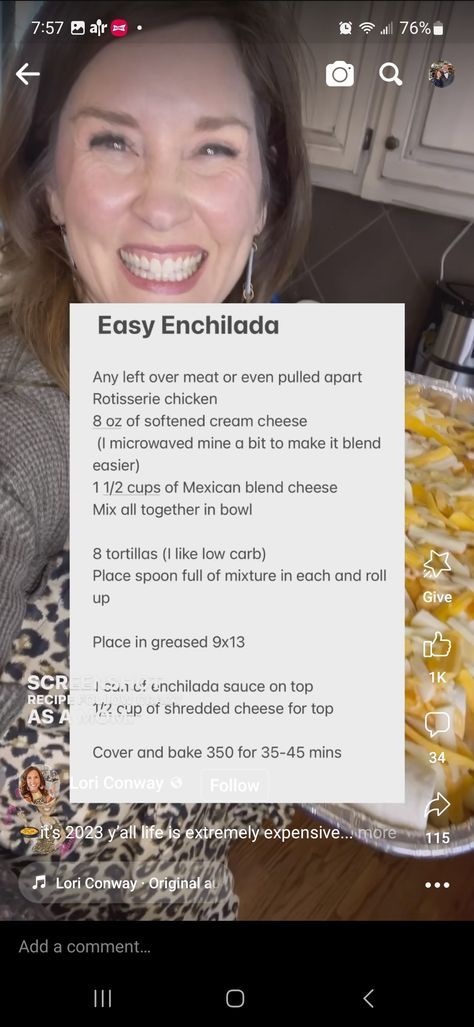 Rotiserrie Chicken Enchiladas Easy, Crazy Busy Mama Recipes Lori Conway, Crazy Busy Mama Recipes Chicken, Rostiserie Chicken Enchiladas, Crazy Busy Mama Recipes, Pampered Chef Mexican Chicken Lasagna, Lori Conway, Rotisserie Chicken Tacos, Crazy Busy Mama