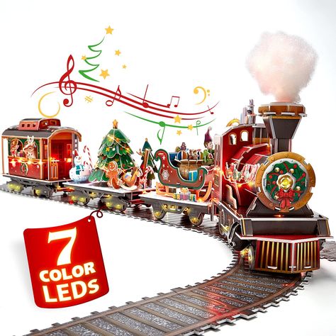 Christmas Tree Train Set, Under Christmas Tree, Christmas Tree Train, Christmas Train Set, Bubble Christmas, Stem Projects For Kids, Santa Express, Christmas Musical, Led Christmas Tree