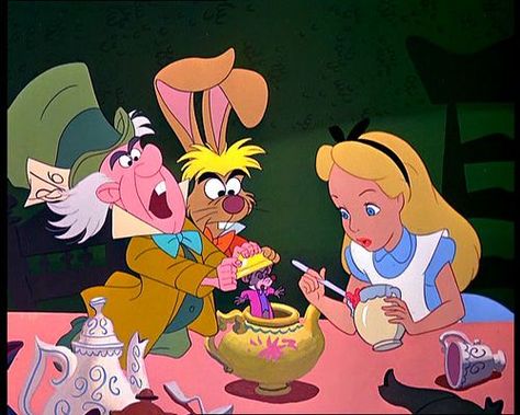 *MAD HATTER, MARCH HARE, DOR MOUSE & ALICE ~ Alice in Wonderland, 1951 Alice In Wonderland Cartoon, Tattoo Disney, رسم كاريكاتير, Alice In Wonderland 1951, Alice In Wonderland Disney, Alice In Wonderland Book, Alice Tea Party, Disney Alice In Wonderland, Alice In Wonderland Tea Party