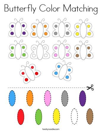 Butterfly Color Matching Coloring Page - Twisty Noodle Learning Colors Activities, Color Worksheets For Preschool, Butterflies Activities, Twisty Noodle, Kids Worksheets Preschool, Preschool Colors, Math Activities Preschool, Free Preschool, Color Worksheets