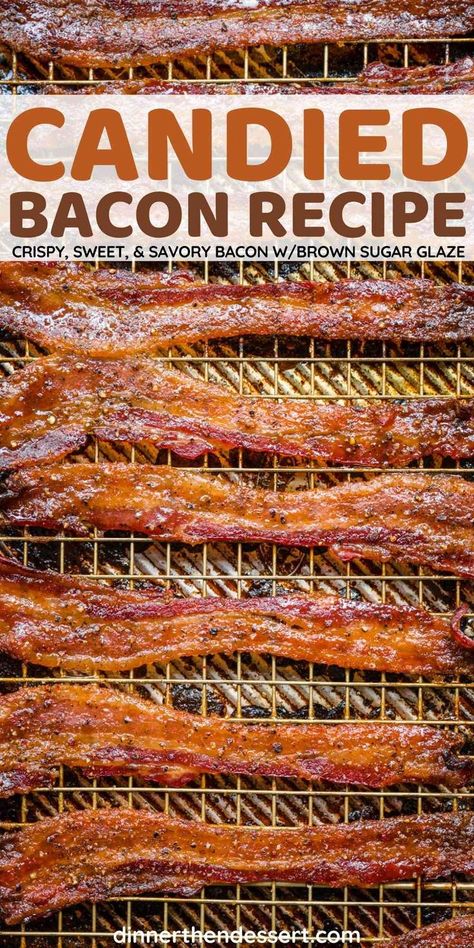 Billionaire Bacon Recipe, Maple Candied Bacon, Candied Bacon Recipe, Oven Baked Bacon, Maple Candy, Brown Sugar Bacon, The Slow Roasted Italian, Bacon In The Oven, Brown Sugar Glaze