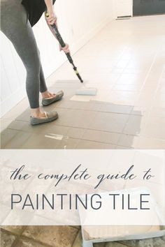 Stamped Tile Floor, Floor Tile Painting Ideas, Living Room Floor Tiles Ideas, Painting Ceramic Tile Floor, Villa Ideas, Tile Painting, Painting Tile Floors, Painted Tiles, Floor Paint