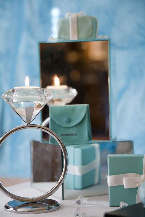 Tiffany Theme Party, Tiffany Blue Party, Breakfast At Tiffanys Party Ideas, Tiffany Birthday, Tiffany Wedding Rings, Tiffany Theme, Shower Images, Tiffany Bridal Shower, Tiffany Engagement