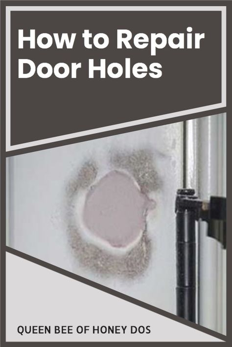 Have you ever wondered how to fix a hole in a door? This is the best easy fix! #doors #repairs #home #hacks How To Patch Hole In Hollow Core Door, How To Repair A Hole In A Hollow Door, Frontroom Ideas, Hollow Door Makeover, Hollow Core Door, Metal Garage Doors, Patch Hole, Diy Window Treatments, Hollow Core Doors