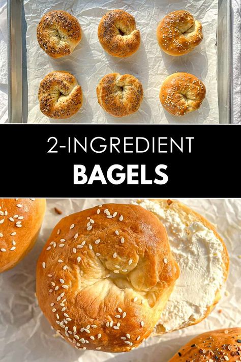 In a quest to make the most out of the least, I'm bringing you the most delicious 2-Ingredient Bagels! Made with only self-rising flour and Greek yogurt, they need no yeast, no mixer, and next to no time! Yogurt And Flour Dough, Recipes Using Self Rising Flour, Self Rising Flour Recipes, 2023 Recipes, Mini Bagels, Tasty Bread Recipe, Budget Family Meals, Silicone Baking Sheet, Family Baking