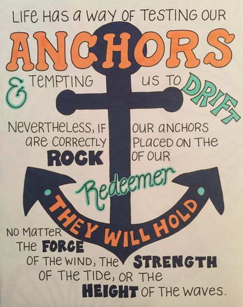 "Life has a way of testing our Anchors & tempting us to drift. Nevertheless, if our anchors are correctly placed on the rock of our Redeemer, they will hold. No matter the force of the wind, the strength of the tide, or the height of the waves." Dieter F. Uchtdorf. LDS Conference Quotes. Caryl Doodles Art Anchored In Christ Theme, Anchor Quotes Inspirational, Bible Lessons For Toddlers, Women Ministry Ideas, Anchored In Christ, Lds Conference Quotes, Anchor Quotes, Jesus Anchor, Anchor Crafts