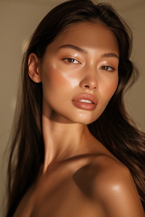 Natural Dewy Glam Makeup, Soft Glam Dewy Makeup, Natural Beauty Editorial, Natural Editorial Makeup, Natural Photoshoot Makeup, Bridal Makeup Brown Skin, Soft Dewy Makeup, Dewy Natural Makeup, Natural Dewy Makeup