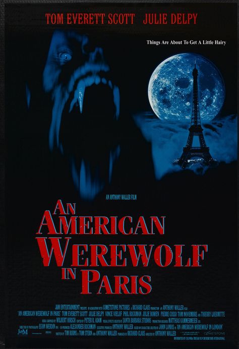 AN AMERICAN WEREWOLF IN PARIS (1997) Paris Movie, Creature Movie, Julie Delpy, American Werewolf In London, Tv Horror, Paris Poster, Fiction Movies, Horror Tattoo, Classic Horror Movies