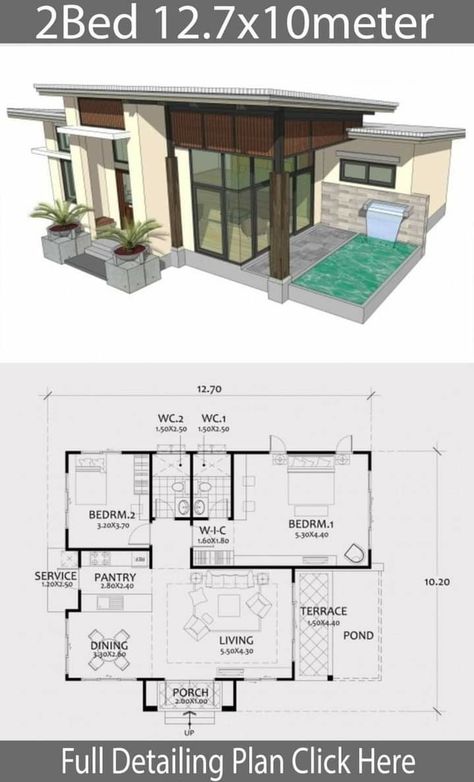 Cabin Layout, Two Story House Design, Modern House Floor Plans, 2 Bedroom House Plans, Family Villa, Sims House Plans, Small House Design Plans, Sims House Design, Home Design Plan