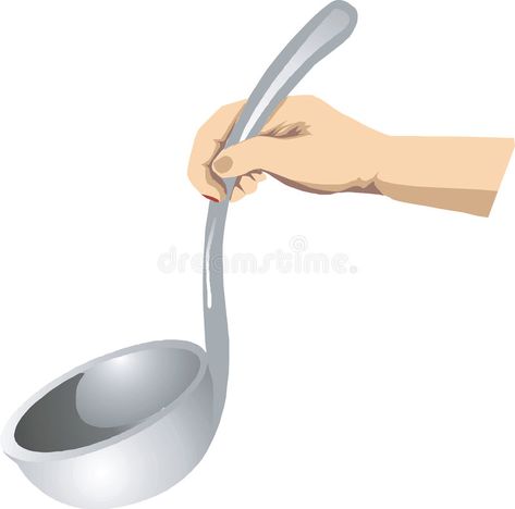 Ladle vector illustration Ladle Drawing, Human Hand, Hand Holding, Hand Illustration, Stock Images Free, Art Ideas, Stock Vector, Vector Illustration, Chef