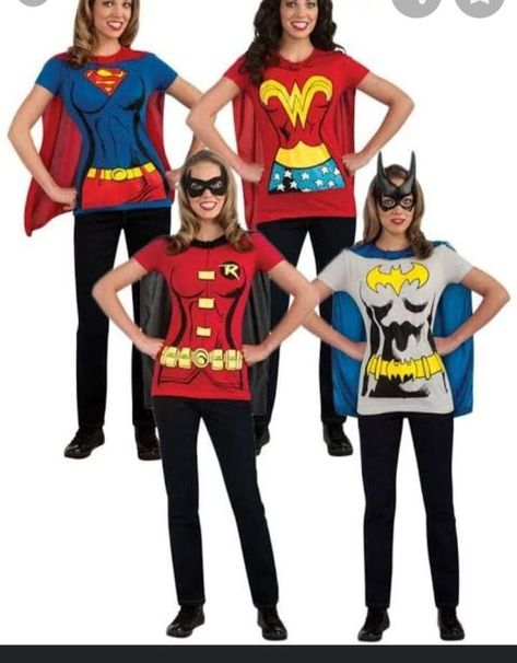 Costume Wonder Woman, T Shirt Cape, Office Halloween Costumes, Superhero Halloween Costumes, Halloween Costumes For Work, Teacher Halloween Costumes, Team Costumes, Women Costume, Hen Night