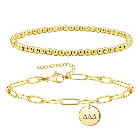 PRICES MAY VARY. Show your pride by wearing this modern beaded and paper clip sorority bracelet. You will get the beaded and paper clip bracelet with your sorority letters on the circle charm. These are available in stainless steel or gold filled. This modern paper clip and beaded sorority bracelet is an excellent choice. The circle charm will have your sorority letters for you to show your Greek pride. It will look great with any outfit. This will also make a great sorority gift for a newly ini Bracelet Paper, Alpha Omega Epsilon, Tau Beta Sigma, Phi Alpha Delta, Alpha Kappa Psi, Sigma Lambda Gamma, Phi Sigma Rho, Alpha Phi Omega, Chi Omega Sorority