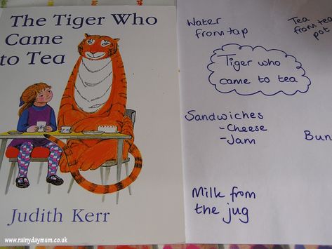 The Tiger Who Came To Tea, Tiger Activities, Tea Activities, World Book Day Activities, Eyfs Literacy, Tiger Tea, Literacy Preschool, Tea Party Activities, Tiger Who Came To Tea