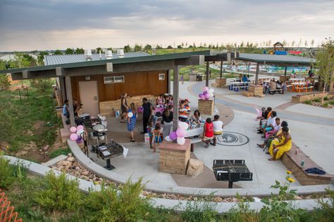 Strong Community Park Design Promotes Public Health And Happiness-Colorado Landscape Architecture Firm | Design Concepts Community Park Design, Grand Entryway, Center Park, City Parks, Colorado Landscape, Park Design, Park Landscape, Community Park, Landscape Architecture Design