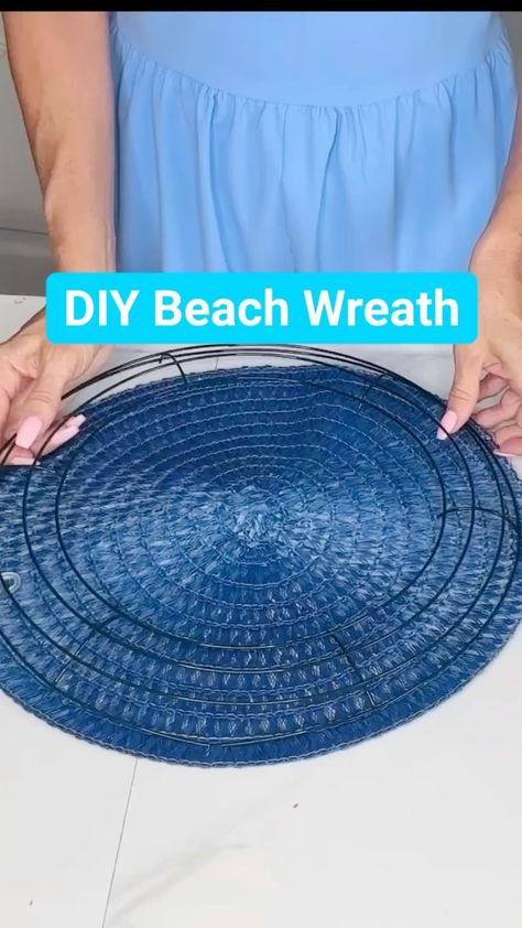 Olivia Parazine | ☀️DIY Dollar Tree Beach wreath! ☀️Happy crafting! 😎#dollartree #dollartreediy #dollartreefinds #beach #beachlife #summercrafts… | Instagram Cruise Ship Door Wreaths, Beach Wreath Ideas, Ocean Wreath, Ocean Baby Shower Theme, Sand Dollar Craft, Ocean Baby Showers, Shell Wreath, Seashell Wreath, Beach Wreath