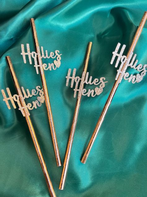 Hen Night Ideas, Hen Party Decorations, Hens Night, Hen Do, Glitter Cards, Personalized Decor, Paper Straws, Match Making, Hen Party