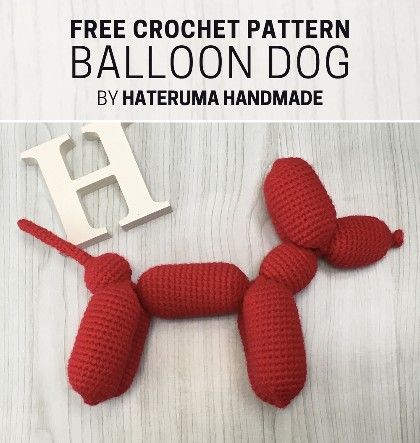 Free Crochet Pattern Balloon Dog • Free Crochet Patterns Crochet Balloon Animal Free Pattern, Crochet Balloon Dog Free Pattern, Crochet Balloon Dog, Crochet Balloon, Crochet Cats, Dog Crochet, Crochet Plushies, Crochet Dog Patterns, Amigurumi Animals