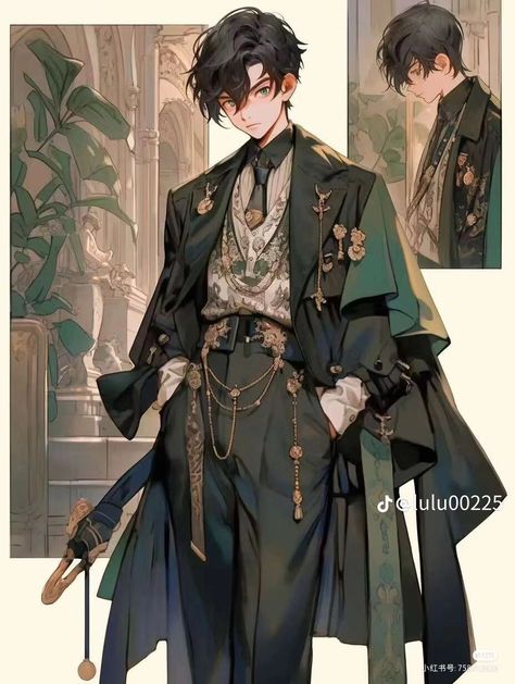 Fantasy Shirt Male, Commoner Clothing, Male Fantasy Clothing, Victorian Anime, Masquerade Outfit, Futurisme Retro, Clothing Design Sketches, Dress Design Sketches, Fashion Illustration Dresses