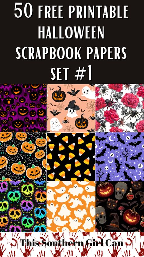 50 Free Printable Halloween Scrapbook Papers Free Halloween Digital Paper, Print Halloween Free Printable, Free Printable Halloween Scrapbook Paper, Halloween Planner Printable, Free Printable Background Paper, Free Printable Junk Journal Labels, Scrapbook Cutouts Free Printable, Fall Scrapbook Paper Free Printable, Halloween Patterns Printable