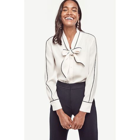 No hemming needed — these proportionally sized pieces are designed to perfectly fit your petite frame. Trendy Petite Clothing, Tie Collar, Tie Neck Tops, Black And White Shirt, Fashionista Clothes, Tie Neck Blouse, Bow Blouse, Petite Fashion, Office Fashion