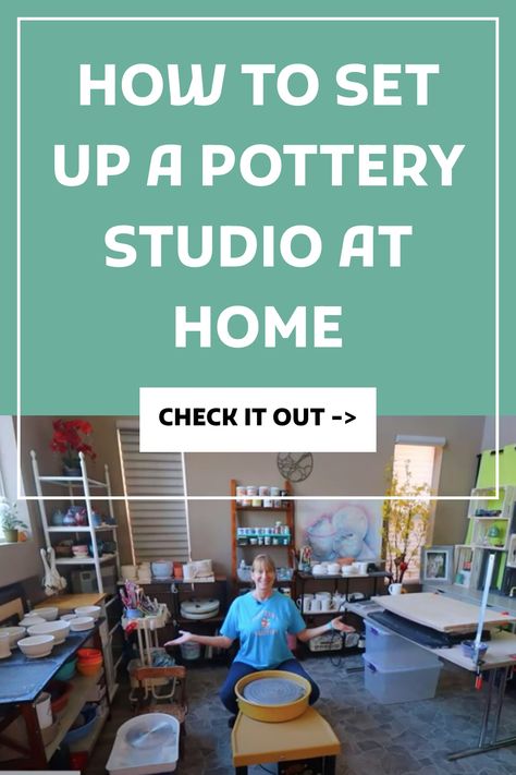 Small Pottery Studio Setup, Home Pottery Studio Setup, Pottery Studio Ideas, Space Pottery, Home Pottery Studio, Small Pottery Studio, Studio At Home, Home Pottery, Small Pottery