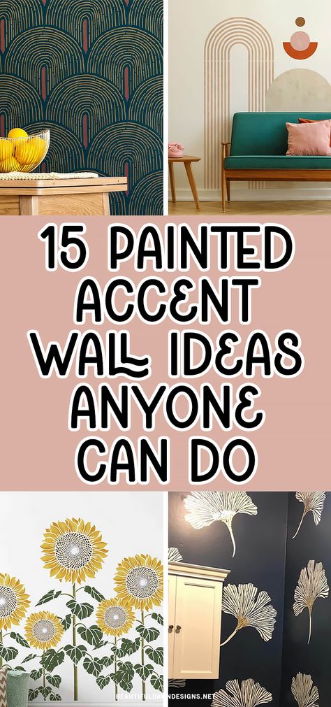 Painted Feature Wall, Wall Painting Ideas Creative, Wall Painting Ideas, Wall Murals Diy, Diy Mural, Accent Wall Ideas, Living Room Murals, Feature Wall Bedroom, Creative Wall Painting