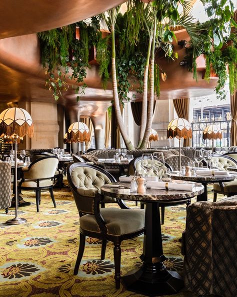 Restaurant Coco, the return of the roaring twenties - Luxury RetailLuxury Retail Botanical Restaurant, Restaurant Exterior Design, Restaurant Design Inspiration, Banquet Seating, Restaurant Exterior, French Restaurant, The Roaring Twenties, Hotel Concept, Paris Vacation