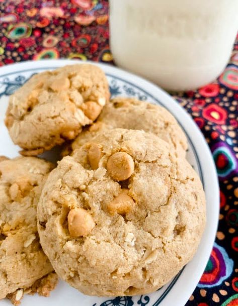 Butterscotch Chip Cookies, Oatmeal Scotchies, Oatmeal Butterscotch Cookies, Cookies Coconut, Drop Cookie, Drop Cookie Recipes, Toasted Oats, Oat Cookies, Cookie Time