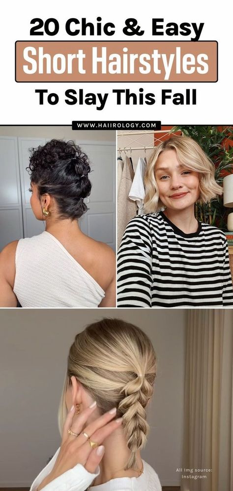 Looking for easy hairstyles for short hair this fall? My blog post features 20 perfect styles to try! From blowouts to sleek looks to effortless waves, you’ll find inspiration for every occasion—whether it’s date night, birthdays, casual outings, or holiday parties. Discover 10 easy hairstyles, 5 fall looks for short straight hair, and 5 flattering styles for round faces. Ready to slay this fall season? Head to the blog now and explore these easy fall hairstyles for short hair!​ Hairstyles In Short Hair, Fall Hairstyles For Short Hair, Easy Fall Hairstyles, Easy Short Hairstyles, Easy Hairstyles For Short Hair, Hair Color Guide, Short Girl Fashion, Straightening Natural Hair, Effortless Waves