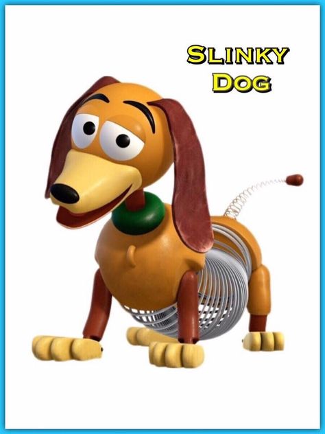 SLINKY DOG a toy dachshund with a metal Slinky for a body, who speaks with a southern accent. Slinky's head, feet, and tail are plastic. Slinky also has a green collar. Slinky Dog is based on Slinky, a pull toy by James Industries, which was popular in the 1950s, 1960s and early 1970s. Slinky Dog Pumpkin, Jim Varney, Toy Dachshund, Slinky Toy, Slinky Dog, Southern Accents, Funny Guy, Cartoon Tattoos, Halloween 2023