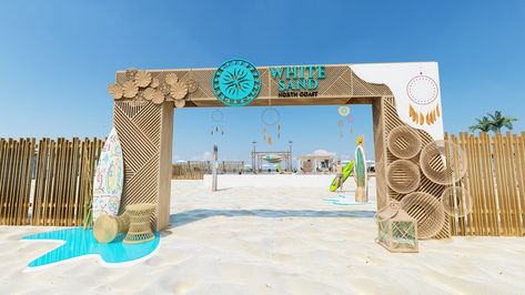 White Sand Event :: Behance Coffee Booth, Beach Theme Party Decorations, Corporate Events Decoration, Tulip Decor, Gate Ideas, Entrance Gates Design, Beach Events, Beach Themed Party, Self Taught