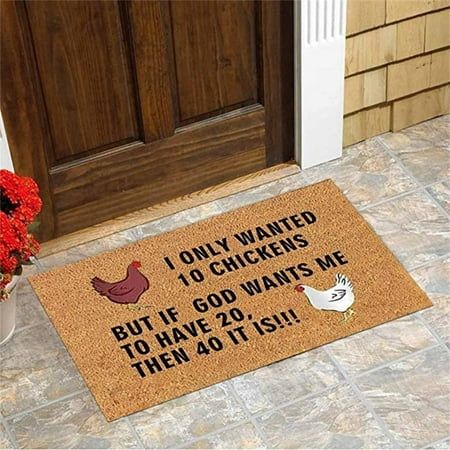 Funny Chicken Pattern Welcome Doormats Indoor And Outdoor Home Decoration Mat Housewarming Gift Mats Features: Each rug is made of polyester material. Featuring a chickens doormat designed in bright colors and a classic printed chickens themed pattern, this floor mat is perfect for chickens themed home decor. The surface is printed with patterns of different colors, which instantly become . Easily decorate your area. colors make a , dazzling fashion statement, and you'll love this stunning chick Themed Home Decor, Classroom Rug, Chicken Pattern, Chicken Gifts, Chicken Decor, Funny Chicken, Funny Doormats, Chicken Humor, Non Slip Flooring