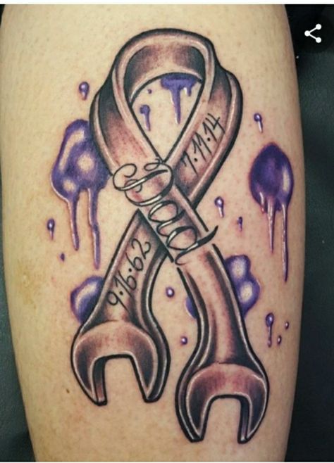 Mechanic Tattoo Ideas, Father Son Tattoos, Tattoo Mechanic, Wrench Tattoo, Rip Tattoos For Dad, Tattoo For Dad, Hammer Tattoo, Tattoos For Dad, Tattoos For Dad Memorial