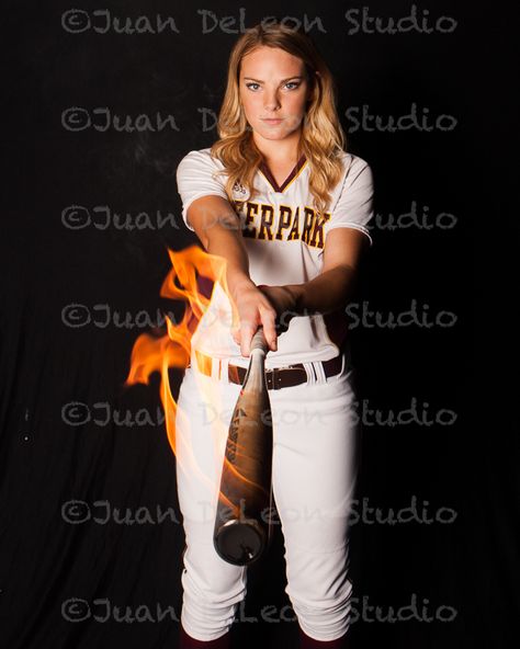 Deer Park softball portraits. Softball portraits, softball portraits on fire, softball bat on fire, high school softball portraits, individual softball portraits, Softball Photoshoot Ideas Fire, Sports Photography With Fire, Softball Pictures With Fire, Softball Fire Pictures, Softball Pictures Poses Individual, Softball Portraits, Athletes Photography, Softball Photoshoot, Golf Shoot