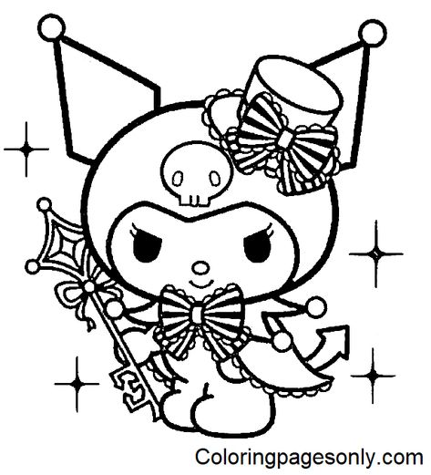 kuromi sheets coloring page - free printable coloring pages#trickortreat #halloweenideas #halloweencoloringpages #kidscrafts #halloweenart #halloweenactivities #coloringfun Coloring Pages Kuromi, Camping Coloring Pages, Avengers Coloring Pages, Monster Truck Coloring Pages, Sports Coloring Pages, Penguin Coloring Pages, Bee Coloring Pages, Shark Coloring Pages, Hello Kitty Coloring