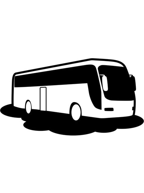 Bus stencils - a selection of silhouettes of one of the types of passenger transport. All the stencils of the bus can be downloaded and printed for free. Bus Silhouette, The Bus, Free Printable, Free Printables, Passenger, For Free, Quick Saves