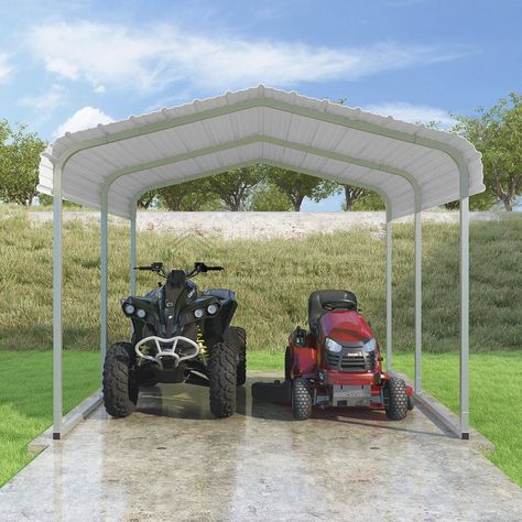 Carport or Shelter - Building Kits - Carports Small Carport, Shelter Building, Riding Lawnmower, Lawn Mower, Home Projects, Outdoor Power Equipment, Yard, Building