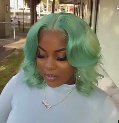 Sage Green Hair, Hairstyle Braided, Waterfall Braid Hairstyle, Wigs Collection, Lace Fronts, Wig Colors, Green Wig, Radiate Confidence, Braided Hairstyle