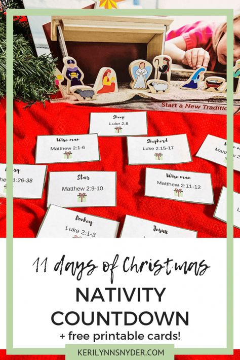 Nativity Scavenger Hunt, 11th Day Of Christmas, Christmas Activities For Families, Christmas Scavenger Hunt, Christ Centered Christmas, Advent Activities, Meaningful Christmas, Cross Quilt, Free Printable Cards