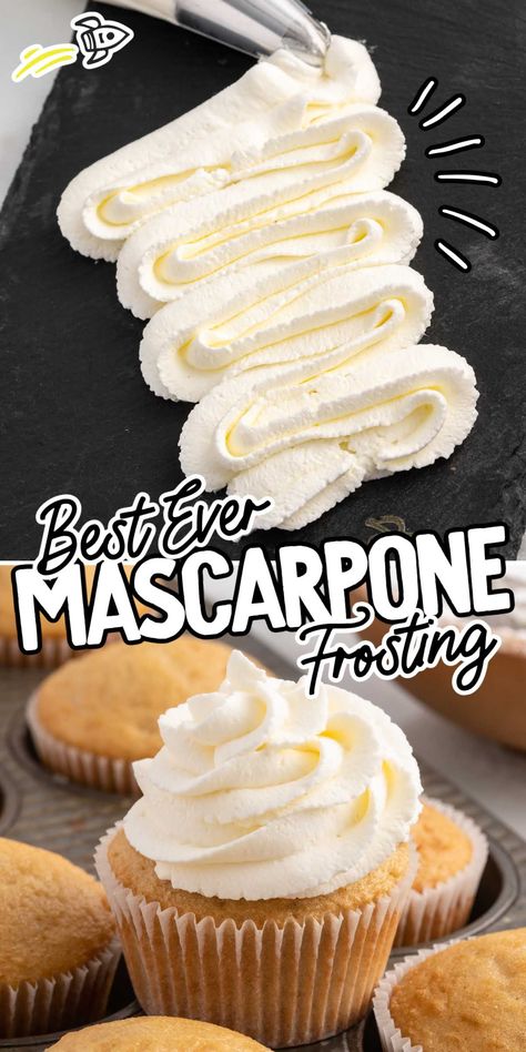 Mascarpone Frosting Vanilla Mascarpone Frosting, Vanilla Cake Cream Cheese Frosting, Mascarpone Buttercream Frosting, Marscapone Cream Cheese Frosting Recipe, What Is Mascarpone, Marscapone Filling Recipes, Mascarpone Cake Filling, Marscapone Buttercream, Mascarpone Recipes Dessert